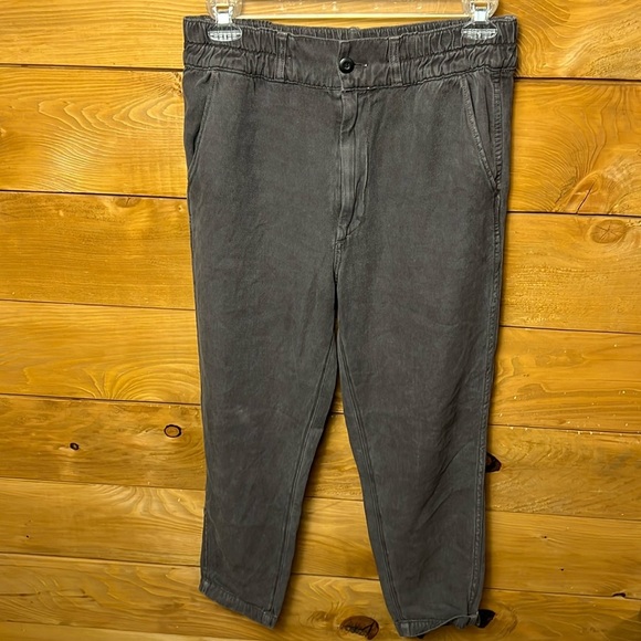 AMO Drapey Trouser Women's 31 Washed Black Ankle Straight Leg relaxed cropped‎ - Picture 1 of 8